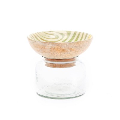 Vynxaria Bowl-Lid Glass Kitchen Storage - 350ml, Stylish Snack Container