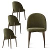 5-Piece Dining Set 46" Walnut Round Dining Table with Armless Dining Chairs Upholstered & Metal Leg for Small Space,Dining Room-Tanpinhause - 3 of 4
