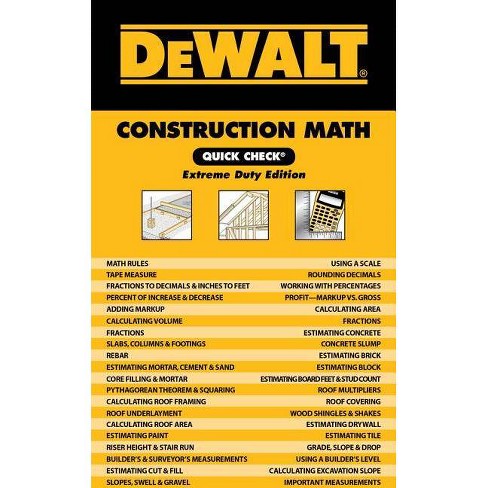 Dewalt Construction Math Quick Check By Chris Prince Spiralbound - 