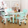 COZONY Adjustable Kids Table with 4 Chairs, 23" Toddler Activity Table Set for Ages 2-10, Preschool Playroom Desk with Non-Slip Legs & Graffiti Top - 3 of 4