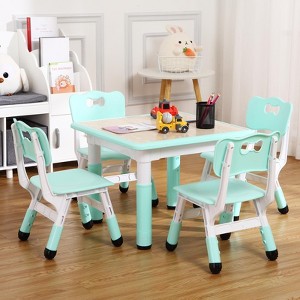 Kids Table and Chairs Set, Height Adjustable Desk for Ages 2-10, Arts & Crafts Table, Non-Slip Legs, for Classrooms Daycares - 1 of 4