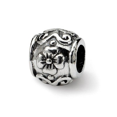 Black Bow Jewelry Sterling Silver Growing Flower Bead Charm