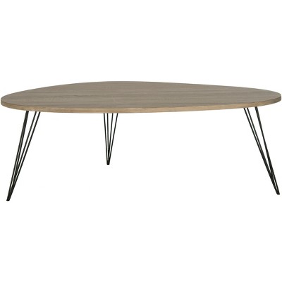 Wynton Retro Mid Century Wood Coffee Table - Oak/Black - Safavieh