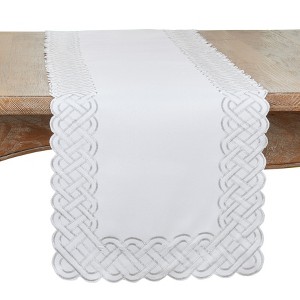 Saro Lifestyle Table Runner with Braid Embroidered Design - 1 of 3