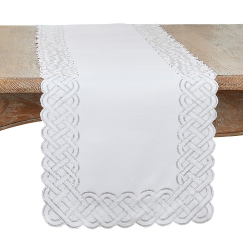 Saro Lifestyle Alessandra Collection Embroidered Tablecloth - 100% Polyester Formal Dining Cloth