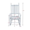 Aghana Digitals Solid Populus Wood Porch Rocker - White Painted, Wide Seat & Armrest, 250LBS - 4 of 4