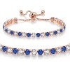 Tennis Bracelets for Women White Gold Plated Diamond AAA+ Cubic Zirconia CZ Dainty Classic Adjustable Slider - 3 of 4