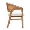 Christopher Knight Home Set of 2 Emery Rubberwood Upholstered Dining Chairs with Cane Designed Curved Back Natural Oak - 4 of 4