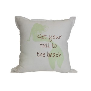Beachcombers COTTON MERMAID TO BEACH Throw Pillow, 16" x 16" - 1 of 2
