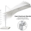 PURPLE LEAF Patio Umbrella White Cantilever Offset Umbrella Square Outdoor Umbrella with 360-degree Rotation for Garden Deck Pool - 4 of 4