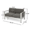 Coolbibila-Aluminum-Framed Patio Loveseat, Sofa For Outdoor With Water-Resistant Fabric Cushions, Upholstered Sofa - 4 of 4
