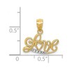 Black Bow Jewelry 14k Yellow Gold and White Rhodium Love Script Pendant, 16mm - 3 of 4