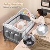 Infans 3 in 1 Baby Playard Portable Infant Nursery Center w/ Zippered Door Grey - 4 of 4