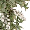 Northlight Artificial Christmas Wreath with Frosted Foliage and Berries, 20-Inch, Unlit - 3 of 4