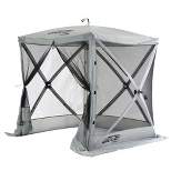 CLAM Quick-Set Traveler Portable Pop Up Outdoor Camping Gazebo Sided Canopy Shelter with Ground Stakes and Carrying Bag