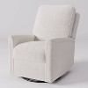 CorLiving Jasmine Recliner Chair White: Swivel, Manual Recline, Extended Footrest, Foam Cushions, Metal Legs - 3 of 4