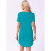 cheibear Women's Curved Hem Round Neck Short Sleeve T-shirt Dress Sleepshirt - 3 of 4