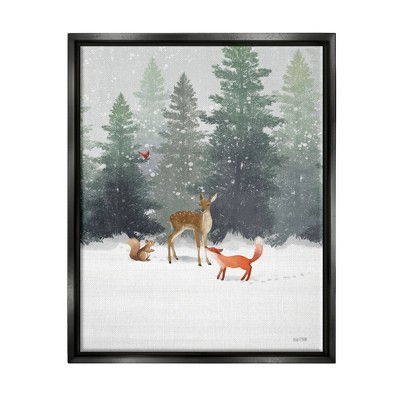 Stupell Industries Winter Season Forest Animals Fox Deer Squirrel
