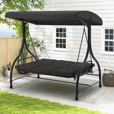 Anybear convertible black swing chair 2-person