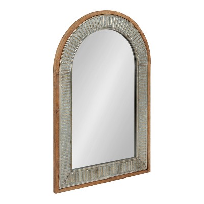 24" x 36" Deely Arch Wall Mirror Rustic Brown - Kate & Laurel All Things Decor