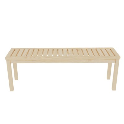 Anybear 52.1" Backless Dining Swimming Pool Beach with Slatted Seat, for Patio, Backyard, Front Door