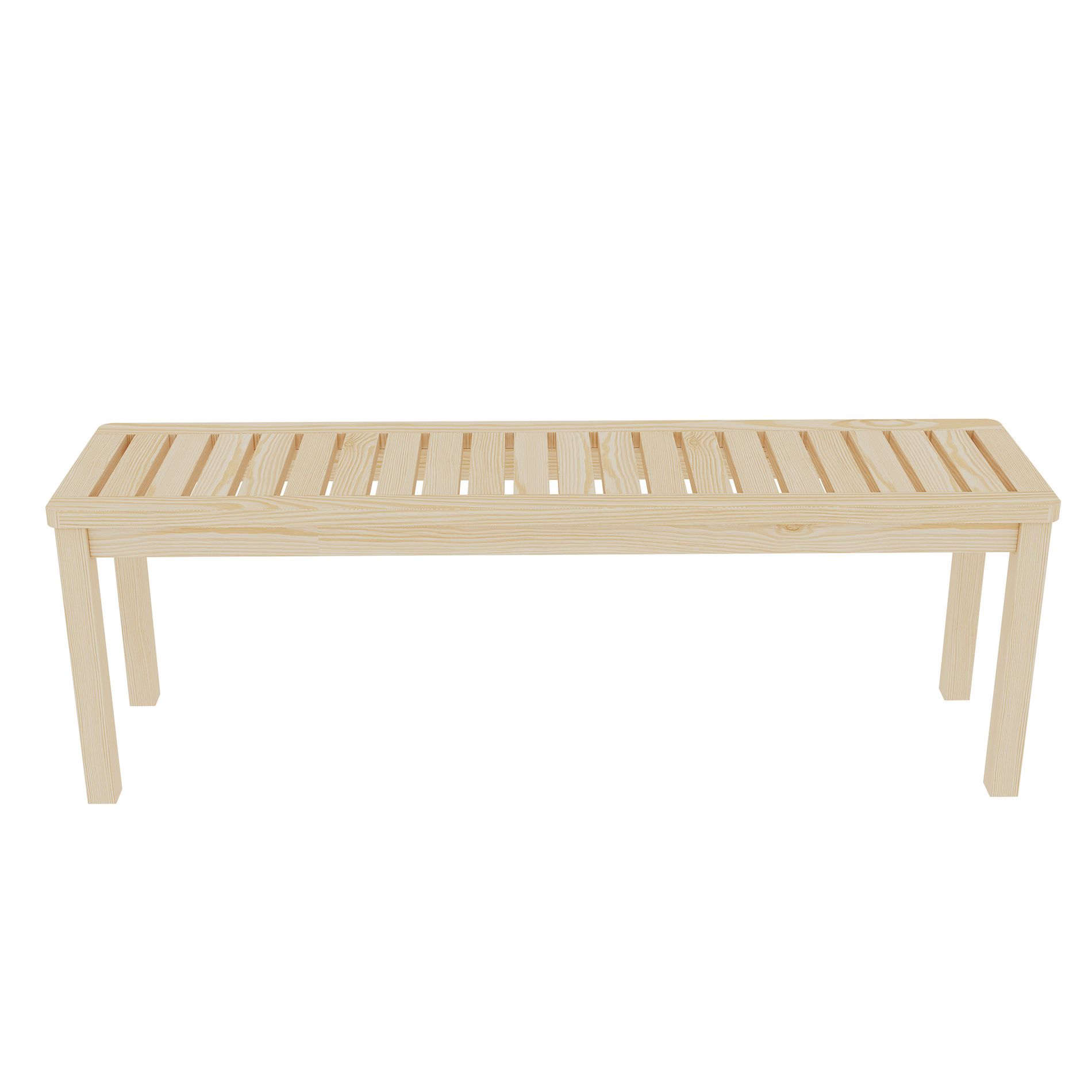 Anybear 52.1" Backless Dining Swimming Pool Beach with Slatted Seat, for Patio, Backyard, Front Door
