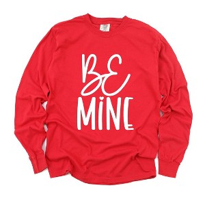 Simply Sage Market Women's Be Mine Words Long Sleeve Garment Dyed Tee - 1 of 4