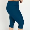 Calypsa Women's Plus Size High Waisted Chlorine Resistant Capri Swim Leggings - 2 of 3