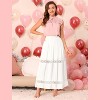 Allegra K Women's Lace Insert Vintage Swing A-Line with Elastic Waist Maxi Skirt - 3 of 4