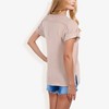 Anna-Kaci Women's Striped Knit Top with Crew Neck and Short Sleeves, Casual Loose Fit Comfortable Blouse - 2 of 4