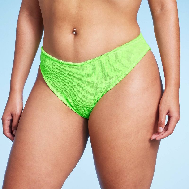 Women's Pucker V-Front High Waist Extra High Leg Cheeky Bikini Bottom - Wild Fable™, 5 of 15