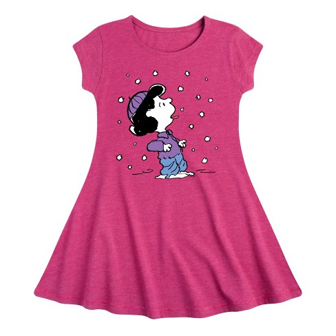 Girls' - Peanuts -  Fit & Flair Cap Sleeve Dress - image 1 of 3