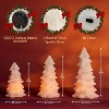 Set of 3 Glittering Christmas Tree Shaped Flameless Candles with Timer, Real Wax Flickering Battery Operated LED Candles - 2 of 4