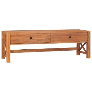vidaXL TV Cabinet Natural Teak Teak, plywood 55.1 inches wide Rustic - 1 of 2