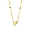 Guili Kids? 14K Yellow Gold Plated Ribbon Necklace, a charming and delicate bow design, bringing playful elegance to any young fashionista. - 2 of 2