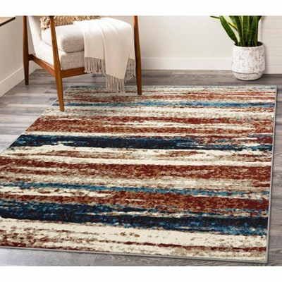 Passion Abstract 5' x 7' Easy-Care Synthetic Area Rug