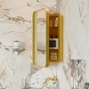 SEVOBAL Bathroom Storage Cabinet Recessed Metal Framed Medicine Cabinet with Mirror and Adjustable Shelves, Gold, 20.08"*4.7"*30" - 4 of 4