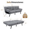 Dyonery 71"  Futon Sofa Bed, Memory Foam Modern Convertible Couch Bed,Folding Futon Sleeper Couch with Compact Living Space - 2 of 4