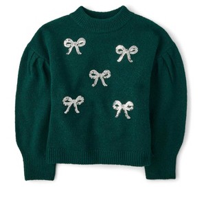 The Children's Place Girls Long Sleeve Sequin Bow Sweater - 1 of 4