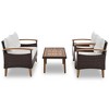 Nestfair 4pc Wicker Patio Conversation Set with Cushions Beige - 4 of 4