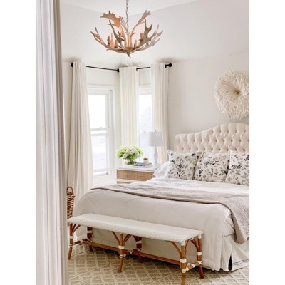 White Faux Antler 30-Inch Resin Chandelier