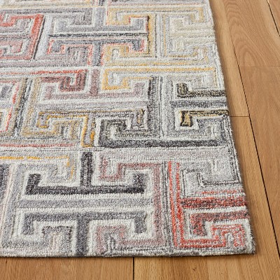Metro Gray and Rust Hand-Tufted Wool Area Rug 4' x 6'