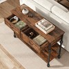 Entryway Table,  Console Table with storage Drawers, 3 Tier Industrial Metal Sofa Table, Behind Couch Table, Hallway Table for Entry, Living Room - 2 of 4