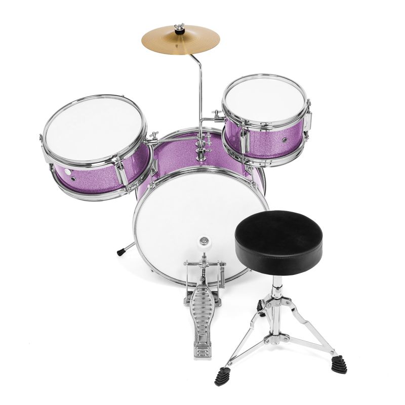Ashthorpe 3-Piece Complete Junior Drum Set - Beginner Drum Kit with Drummer's Throne, 3 of 8
