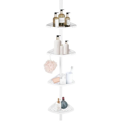 J&v Textiles Rustproof Shower Caddy Corner For Bathroom,bathtub Storage  Organizer For Shampoo Accessories,3 Or 4 Tier Adjustable Shelves (4-tier) :  Target