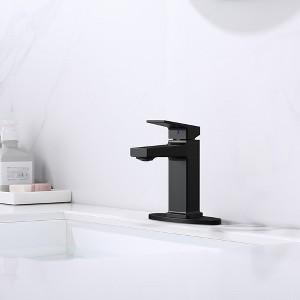 MAYEERTY Matte Black Sigle Handles Bayhroom Faucet with Deck for 1 or 3 Holes Two 9/26" Hoses - 1 of 4