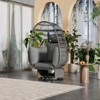 VisioGear Egg Chairs, Patio Swivel Egg Chair with Cushion, with Rocking Function for Balcony, Gray, 38.6"*31.5"*58.7" - 4 of 4