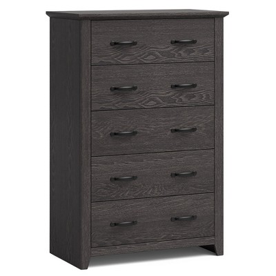 Costway 5 Drawer Chest Storage Dresser Tall Cabinet Organizer Bedroom ...