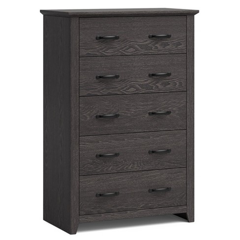 Costway 5-drawer Chest Rolling Storage Dresser Lateral File Cabinet With  Adjustable Shelf : Target