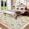 Washable Area Rugs Floral Print Floor Cover, Stain-Resistant Farmhouse Accent Carpet - 4 of 4
